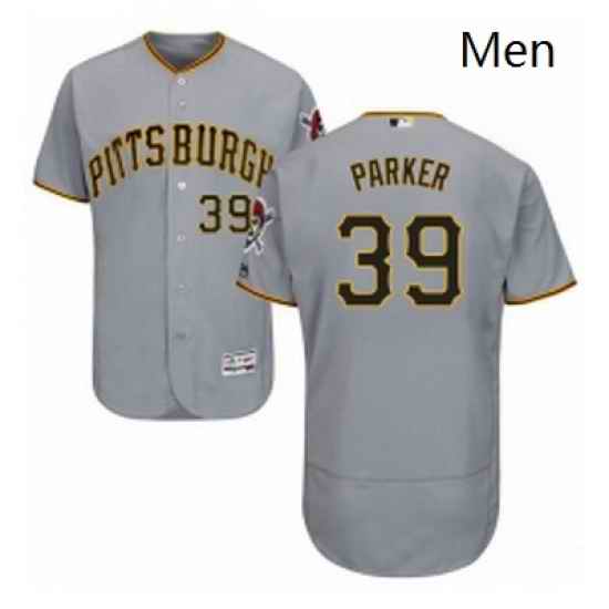 Mens Majestic Pittsburgh Pirates 39 Dave Parker Grey Road Flex Base Authentic Collection MLB Jersey
